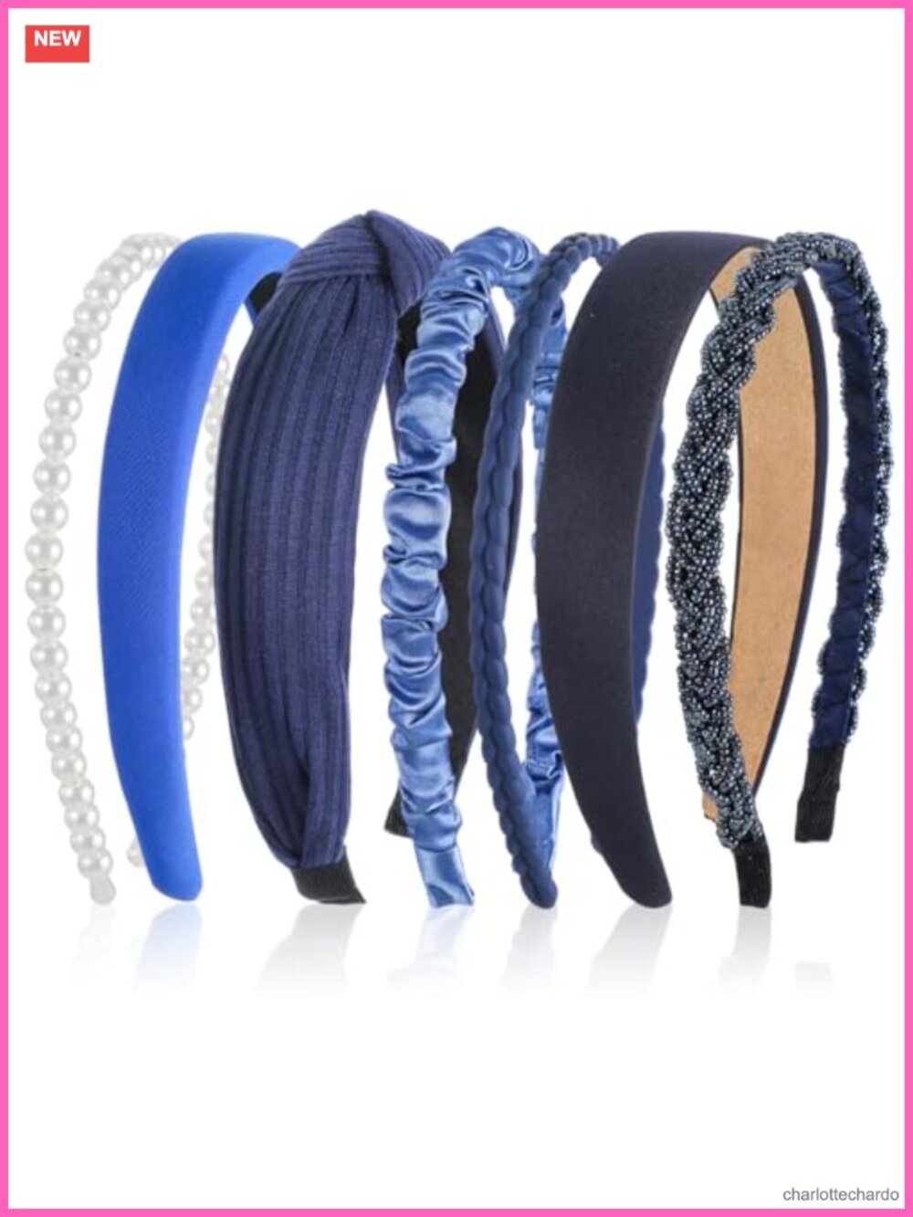 7 Pcs Knotted Pearl Headband Set Non Slip Polyester Faux Pearl Hair Accessories